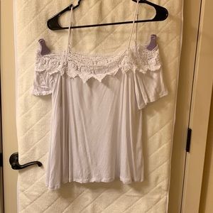 Off shoulder white top